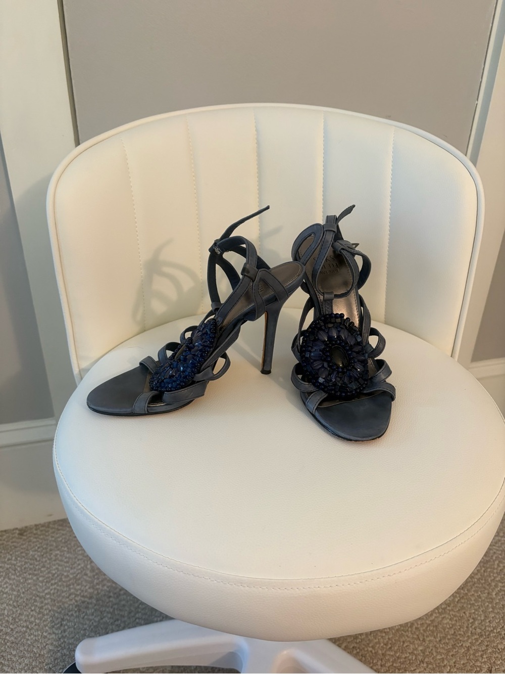 Saks 5th Ave Women's Navy Beaded High Heel Sandals